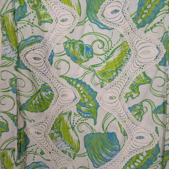 Lily Pulitzer Jubilee White & Green Shell Print Shift Mini Dress - Picture 8 of 10